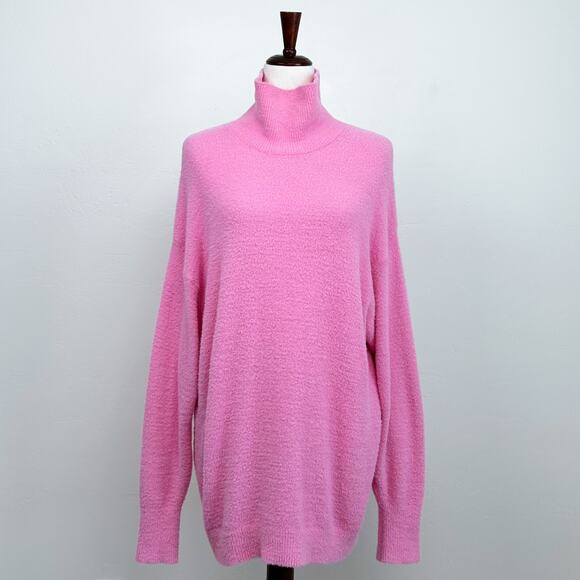 Aritzia Wilfred Free Hush Knit Pink Overzized Turtleneck Sweater - Picture 1 of 12